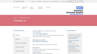 
                            4. Contact us - Homerton University Hospital