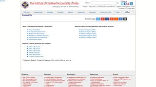 
                            4. Contact Us - ICAI - The Institute of Chartered Accountants of India
