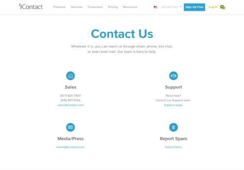 Contact Us | iContact