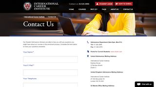 
                            8. Contact Us - International Career Institute