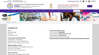 
                            1. Contact Us | Jawaharlal Institute of Postgraduate Medical ... - Jipmer