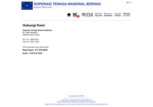 
                            9. Contact Us - KOPERASI TENAGA NASIONAL BERHAD