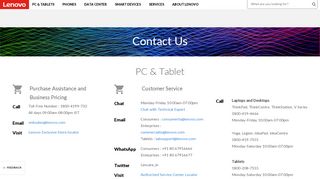 
                            7. Contact Us | Lenovo Customer Care Support and Service | Lenovo India