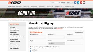 
                            11. Contact Us Newsletter Signup - ECHO-USA