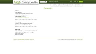 
                            3. Contact Us - Parinaya Vedika