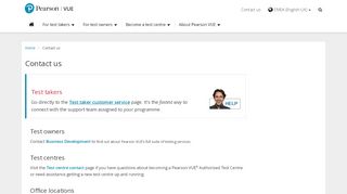 
                            8. Contact us :: Pearson VUE