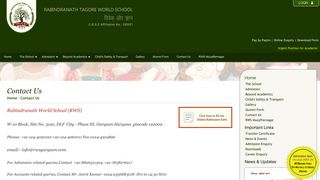 
                            7. Contact Us - Rabindranath Tagore World School, DLF Phase III ...