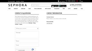 
                            5. Contact Us | Sephora Singapore