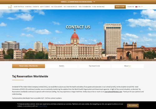 
                            3. Contact Us | Taj, Vivanta & The Gateway Hotels