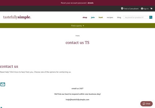 
                            13. contact us | Tastefully Simple