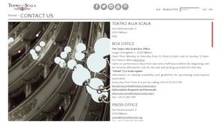 
                            9. Contact us - Teatro alla Scala