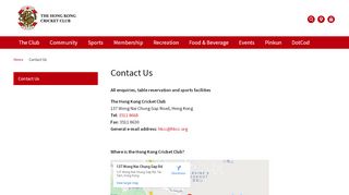 
                            8. Contact Us - The Hong Kong Cricket Club