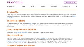 
                            10. Contact Us - UPMC Physician Resources