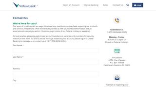 
                            3. Contact us | VirtualBank