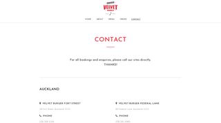 
                            4. Contact | Velvet Burger - Gourmet Burgers