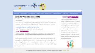 
                            11. Contacter Alice adsl (aliceadsl.fr) - Contact telephone.com