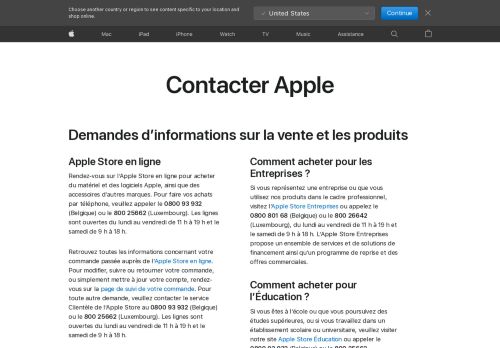 
                            12. Contactez-nous - Apple (BE)