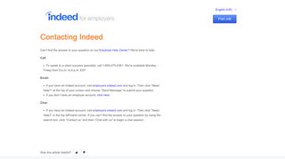 
                            13. Contacting Indeed – Indeed Employer Support