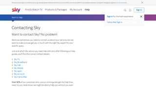 
                            7. Contacting Sky | Sky Help | Sky.com