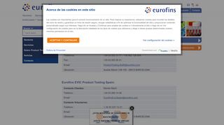 
                            5. Contacto - Eurofins Scientific