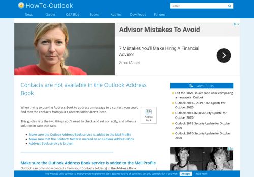 
                            2. Contacts are not available in the Outlook Address Book - HowTo-Outlook