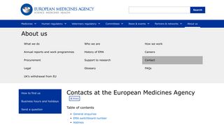 
                            3. Contacts at the European Medicines Agency