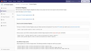 
                            4. Container Registry · Jens Klein / cc17-docker-registry · GitLab - TU Berlin