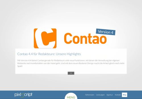 
                            12. Contao 4.4 für Redakteure: Unsere Highlights - pixlscript