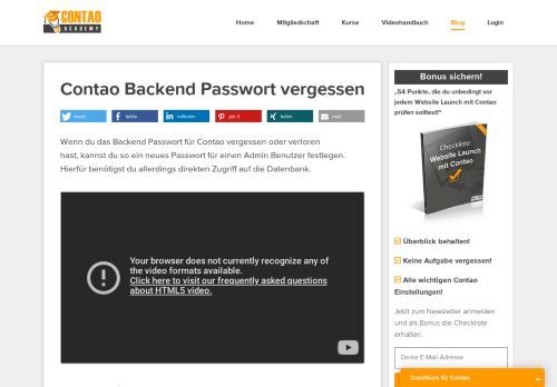 
                            3. Contao Backend Admin Passwort vergessen - Contao Academy