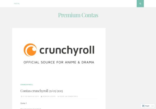 
                            7. Contas crunchyroll 21/05/2015 – Premium Contas