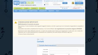 
                            8. Contatti | WebFantacalcio.it