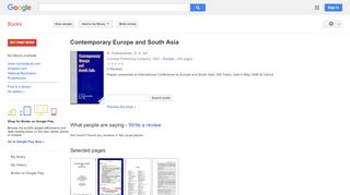 
                            8. Contemporary Europe and South Asia