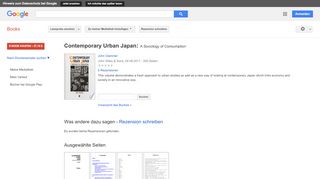 
                            13. Contemporary Urban Japan: A Sociology of Consumption - Google Books-Ergebnisseite