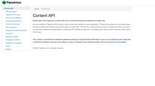 
                            7. Content API | TripAdvisor Developer Portal