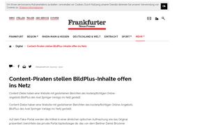 
                            6. Content-Piraten stellen BildPlus-Inhalte offen ins Netz | Digital - FNP