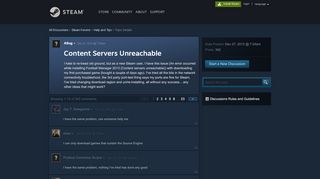 
                            13. Content Servers Unreachable :: Help and Tips - Steam Community