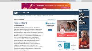
                            11. Contentbird - Unternehmensprofil | Gründerszene