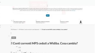 
                            9. Conti correnti MPS ceduti a Widiba. Cosa cambia? | Altroconsumo