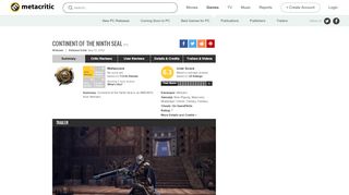 
                            10. Continent of the Ninth Seal for PC Reviews - Metacritic