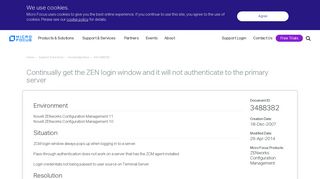 
                            5. Continually get the ZEN login window and it will not authenticate to the ...