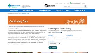 
                            1. Continuing Care | Alberta Health Services