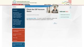 
                            10. Continuing Education Fund - Check the CEF Account Status