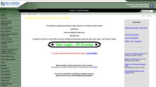 
                            12. Continuing Education - User Login - CE Courses - State of Oklahoma