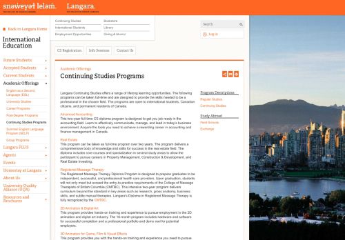 
                            7. Continuing Studies Programs - Langara
