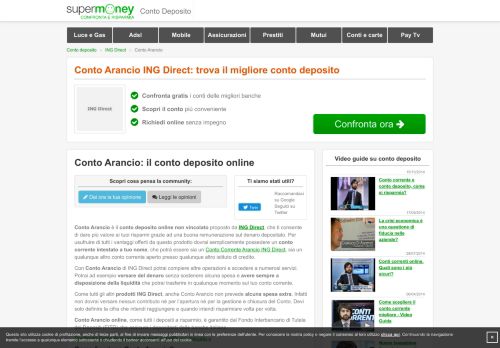 
                            6. Conto Arancio: il conto deposito online di ING Direct - Risparmio