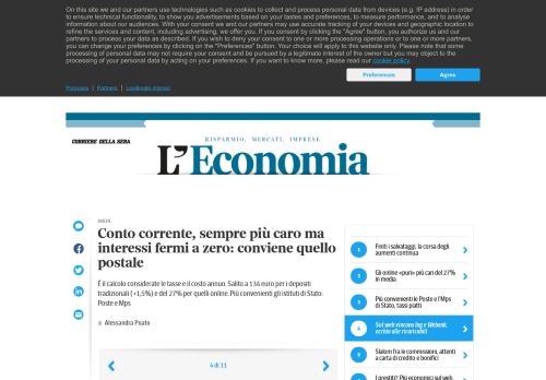 
                            11. Conto corrente, costi in rialzo: quello postale conviene - Corriere.it