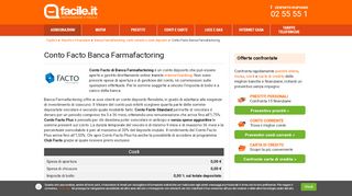 
                            8. Conto Facto di Banca Farmafactoring: costi e dettagli | Facile.it