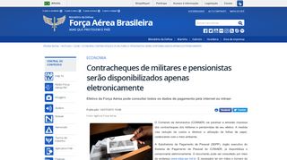 
                            12. Contracheques de militares e pensionistas serão disponibilizados ...