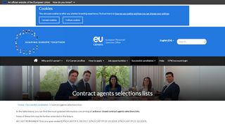 
                            9. Contract agents selections lists | Careers with the European Union