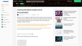 
                            4. Contraseña diaria modem Arris [Actualizable] - Info en Taringa!